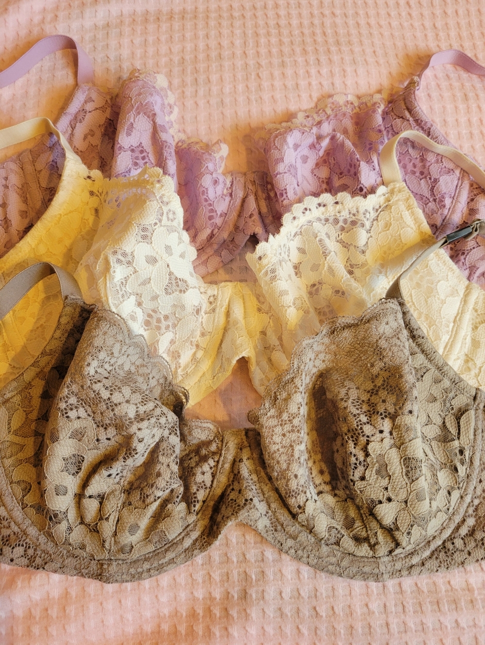 34DD  (3) Body By Victoria Victoria's Secret Lace  Bra's